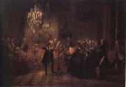 Adolph von Menzel The Flute concert of Frederick the Great at Sanssouci oil painting on canvas